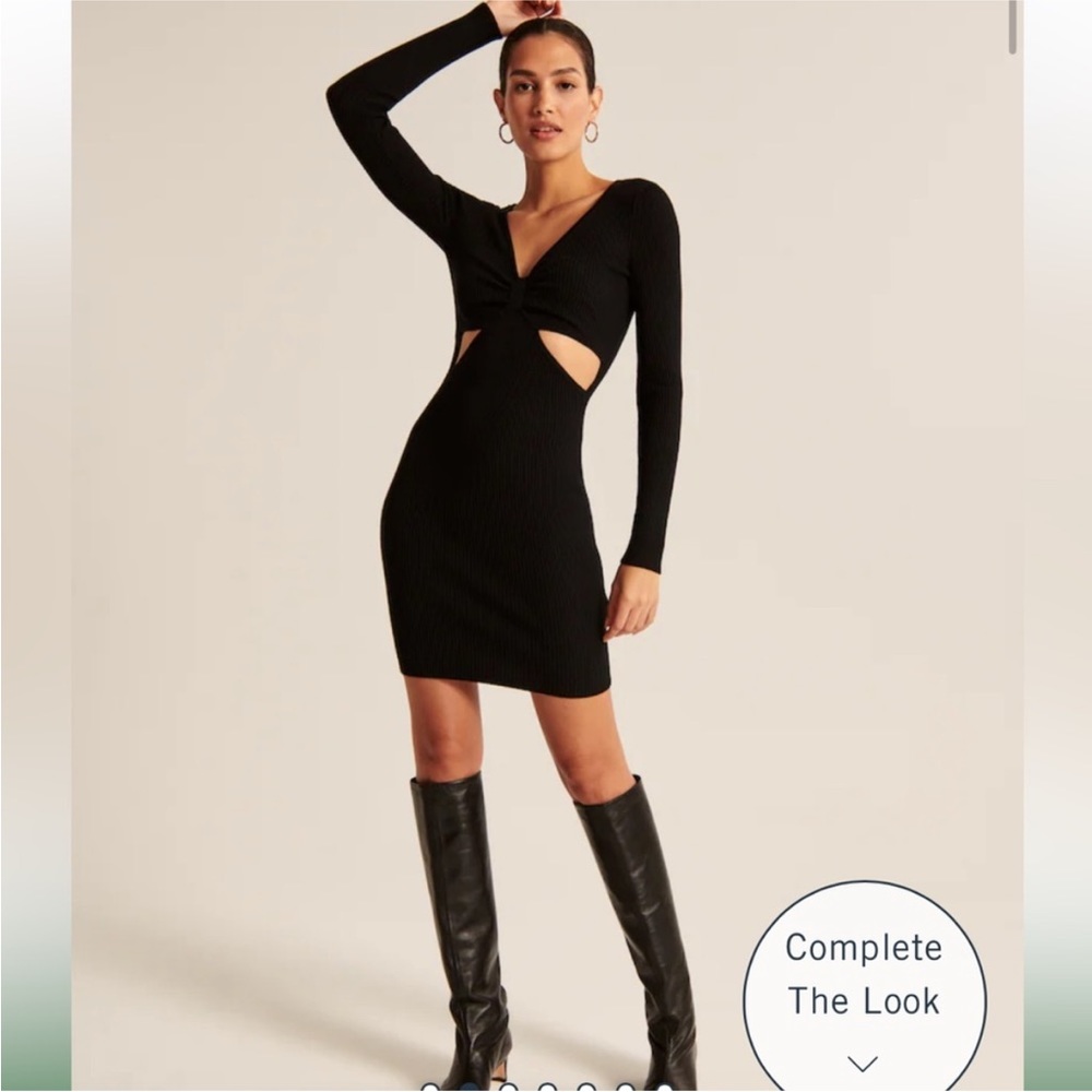 Abercrombie & Fitch Long-Sleeve Knot-Front Mini Sweater Dress, NWT Medium